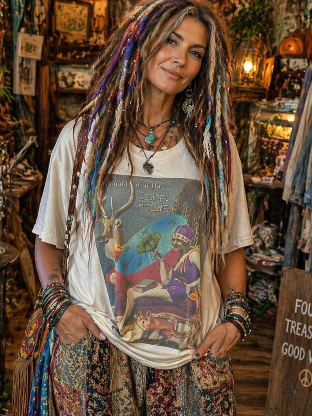 “Bought It at the Thrift Store” Graphic Tee – Vintage-Inspired Oversized